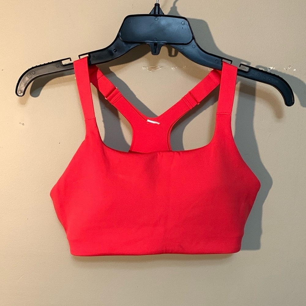 Lululemon Ultralu Square-neck Workout Bra Medium Support Size 8 Vibrant Color